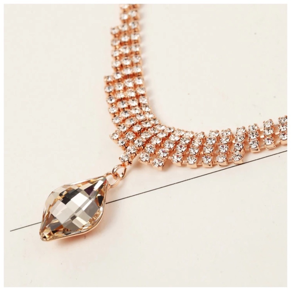 Swarovski Crystals Droplet Necklace - Picture 8 of 10